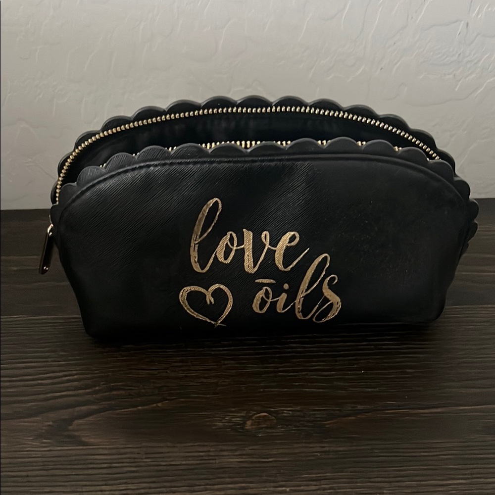 Doterra Black Cosmetic Bags with Gold Accents